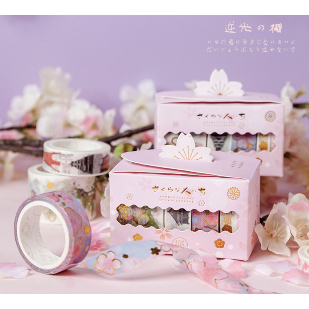 Japan sakura shades gold washi tape set (4 rolls) | Shopee Philippines