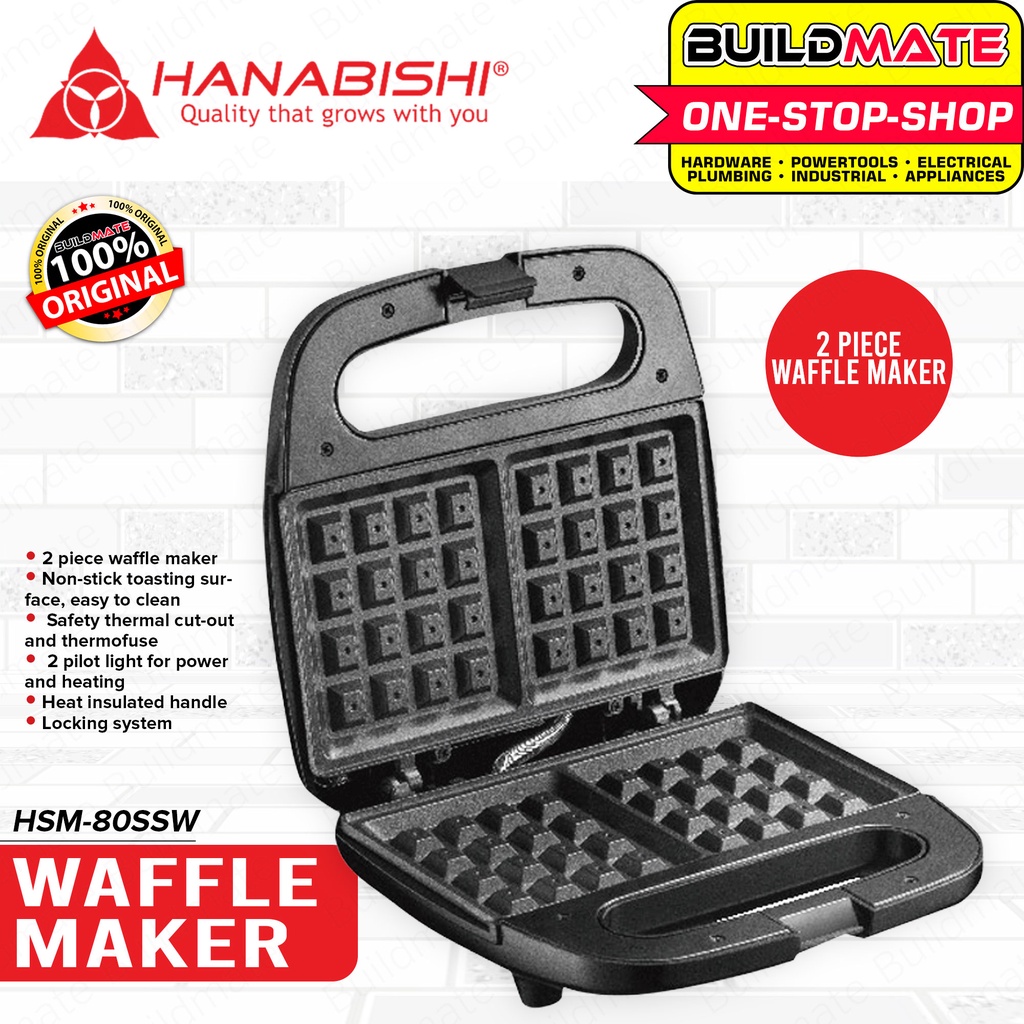 BUILDMATE Hanabishi Waffle Maker Machine Pancake Maker NonStick Waffle