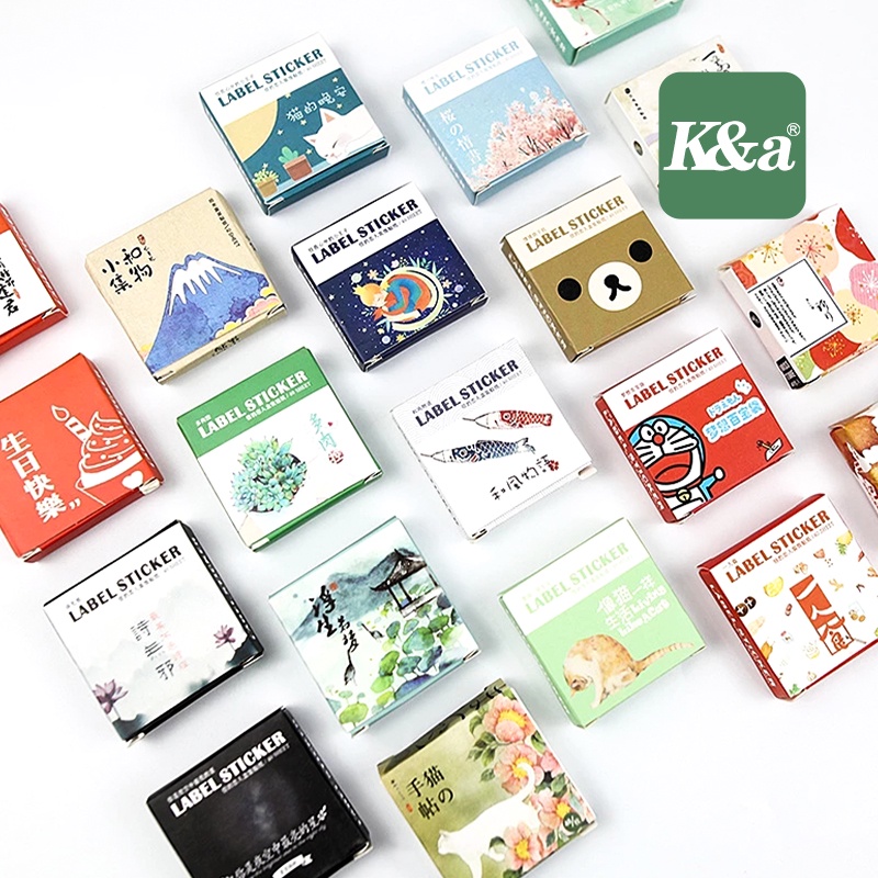 K&A Diy Hand Account Stickers Cute Cartoon Match Box Sealing | Shopee ...