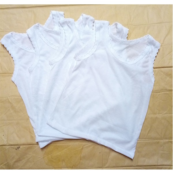 Sando White for Girls, School White Under Shirts for 3-12 y/o (4