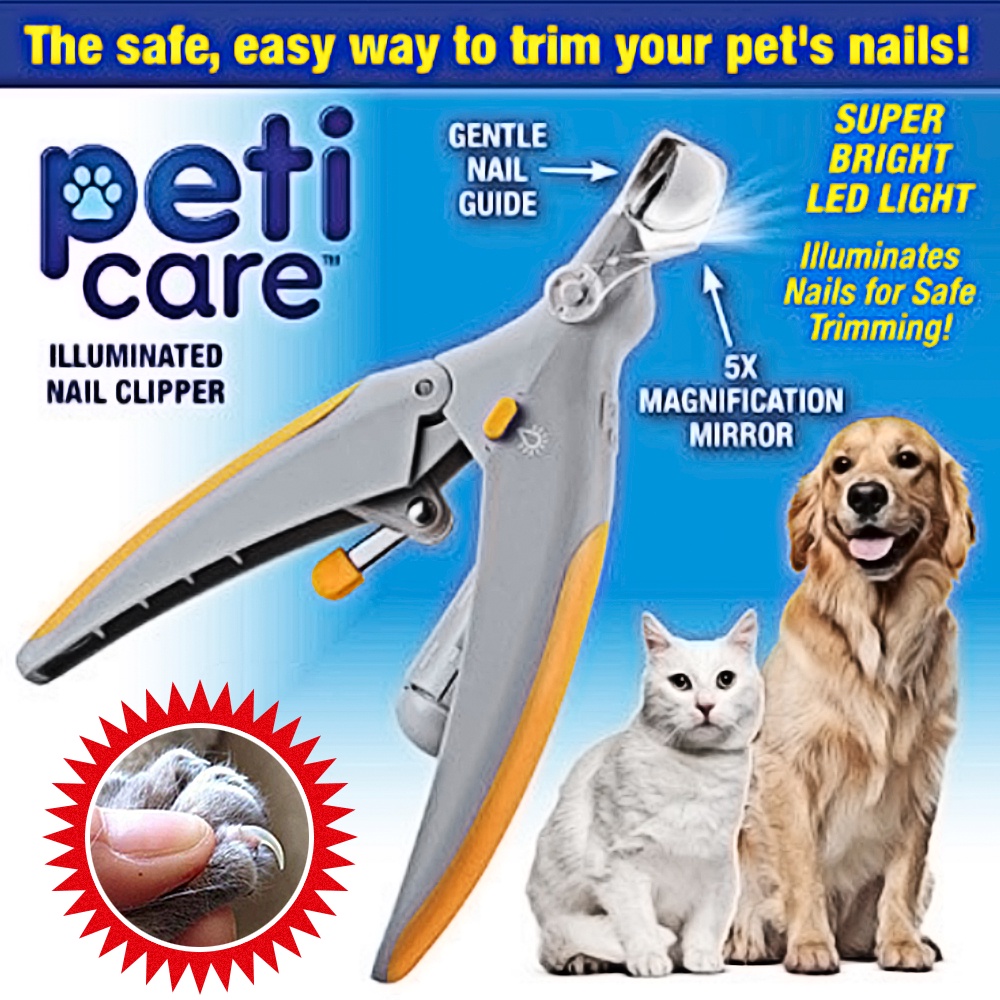 Pet Nail Clipper Pet Nail Clipper Pet Cat LED Anti-injury Dog Orange ...