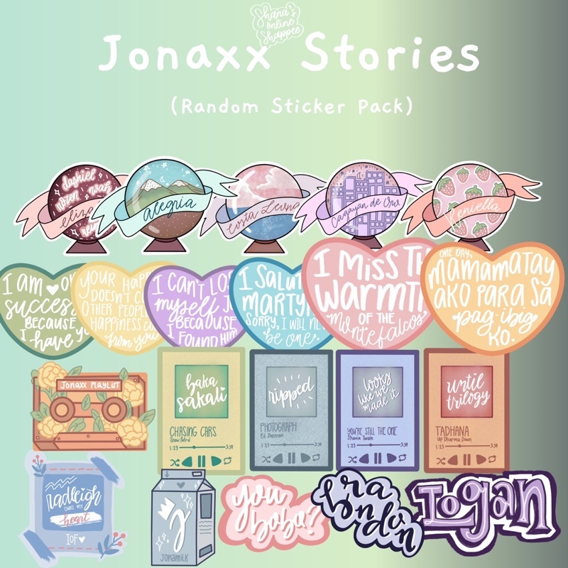 Jonaxx Stories Inspired Sticker Packs (Set 2) | Shopee Philippines