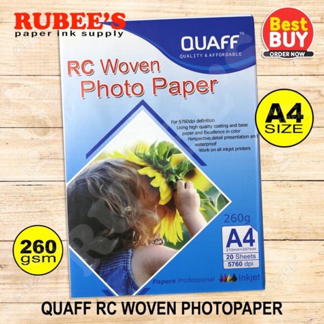 Quaff Rc Woven photo paper A4 size | Shopee Philippines