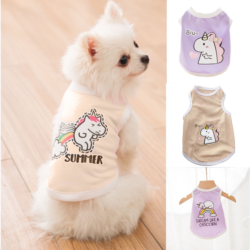 Unicorn Dog Clothes Thin Vest Breathable Pet Pullover Cartoon Two Legged Clothes Small and Medium sized Dog Pet Summer Clothes Shopee Philippines