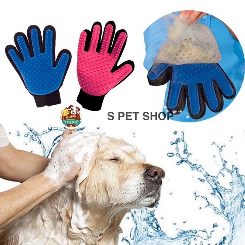 True touch five outlet finger deshedding glove