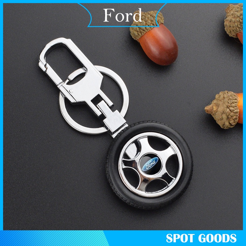 Ford Car Logo Keychain Tire Wheel Key Rings Car Styling Metal Keyring ...