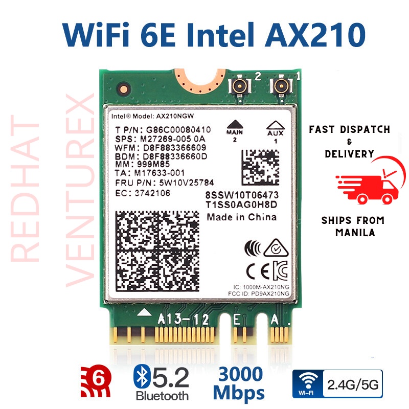 AX210NGW WiFi Card, Wi-Fi 6E 11AX Wireless Module Expand To 6GHz MU Mimo Tri Band Internal Network Adapterbluetooth 52 I4026171694