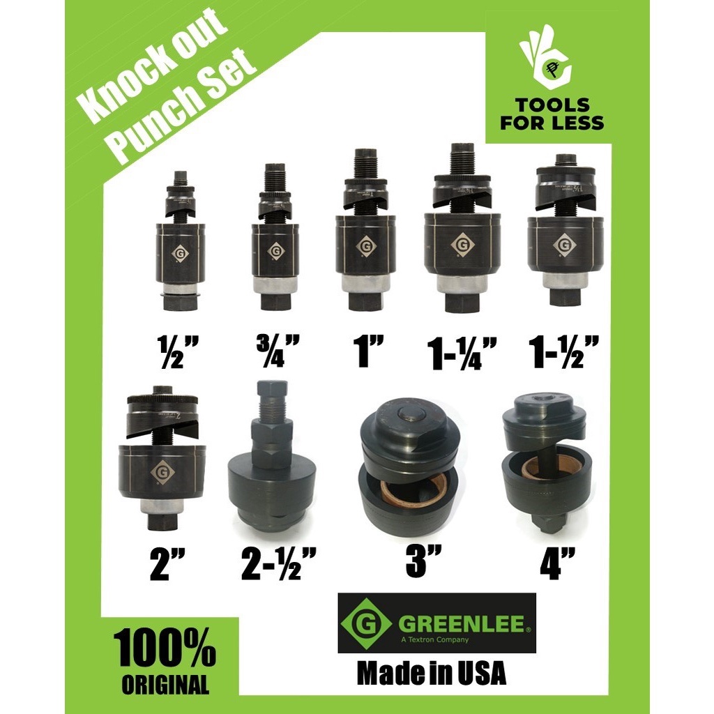 Greenlee Conduit Ball Bearing Knock Out Punch 1/2, 3/4, 1, 11/4, 11/2