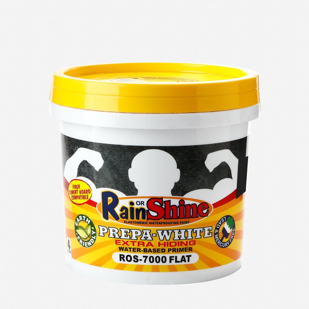 Rain or Shine PrepaWhite Elastomeric Waterproofing Paint 4L ROS7000