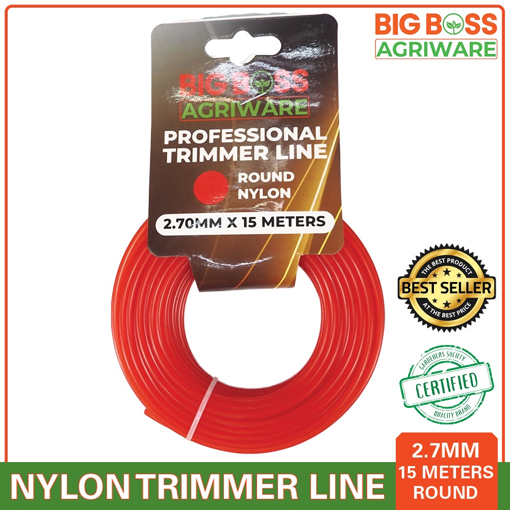 BBA Nylon String Trimmer Line 2.7mm x 15m Round Red (Tansi) for Grass Cutter Shopee Philippines