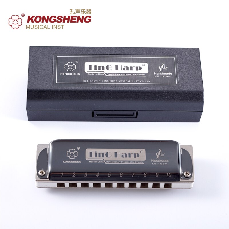 KONGSHENG Harmonica Diatonic 10 Holes Blues Key of A Bb C D E F G Mouth