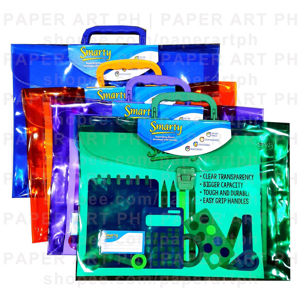 EXPANDED LONG PLASTIC ENVELOPE WITH HANDLE (COLORED AND CLEAR) Shopee