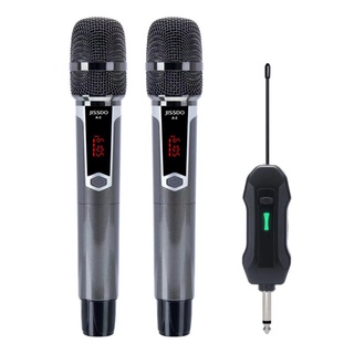 JISSDO Wireless Microphones,Dual Handheld Mic with Receiver,Dynamic  Microphone for Singing, Karaoke