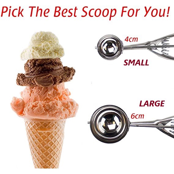 Jumbo Ice Cream Scoop - Cupcake Scoop and Muffin Scooper - 18/8 Stainless  Ste