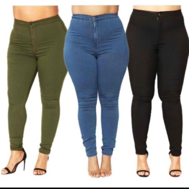 PLUS SIZE HIGH WAIST COLORED JEANS Shopee Philippines