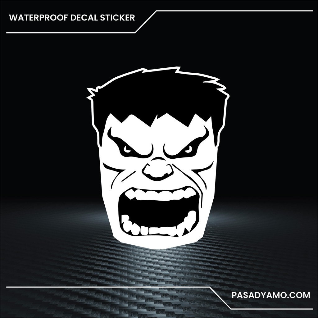 Hulk Head Logo Decal Sticker for Cars Motorcycles Helmets Laptops