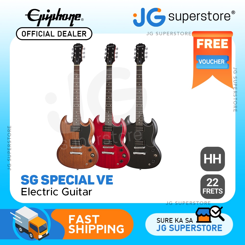 Epiphone SG Special VE 22Fret HH Electric Guitar w/ Vintage Finish (Ebony, Cherry & Walnut