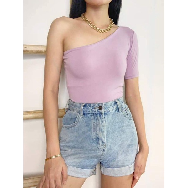 Crop top best sale half shoulder