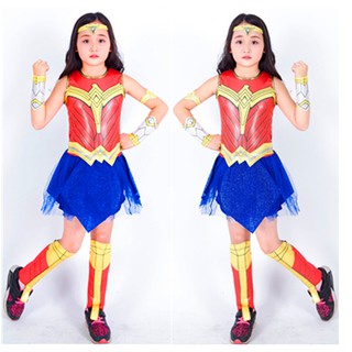 Deluxe Wonder Woman Costume Girls Superhero Book Day Fancy Dress Kids