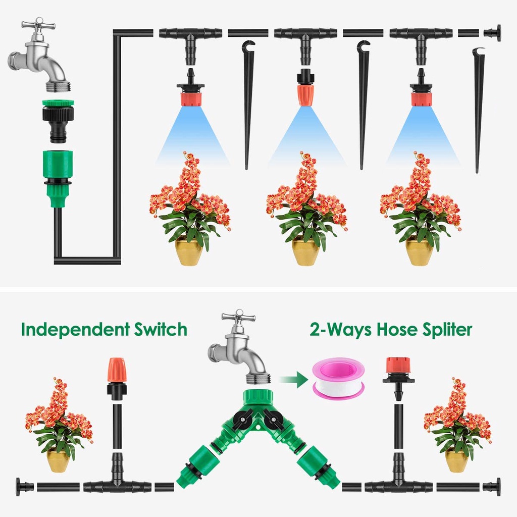 10/15/20/25/30M DIY Garden Micro Drip Irrigation System Automatic Plant ...