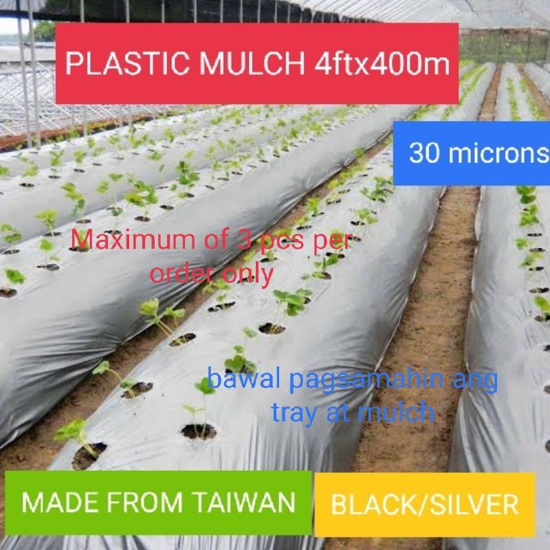 PLASTIC MULCH BLACK/SILVER 4FTX400M (please choose j&t,2 pcs per order