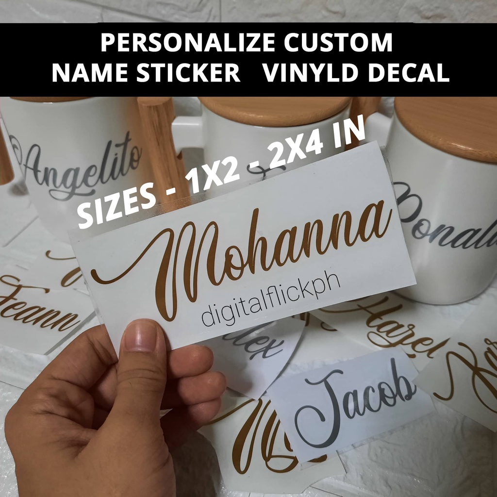 TIG 8 LANG - PER WORDS Custom Name Sticker Vinyl Decals, school tags ...