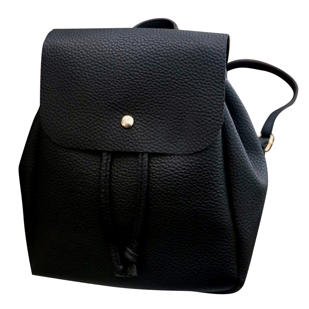 Leather Backpack Korean Bag Korean Leather Backpack Black Shopee