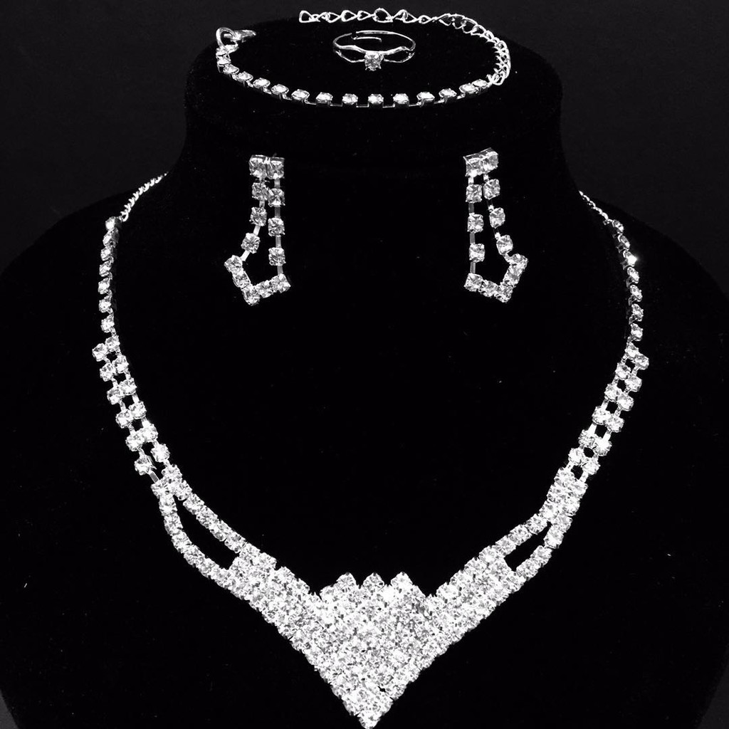 4in1 diamonds fashion set wedding jewelry set Shopee Philippines