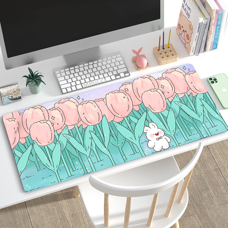 Cute Pink Tulips Multi-size Mouse Pad Large Office Keyboard MouseMat ...