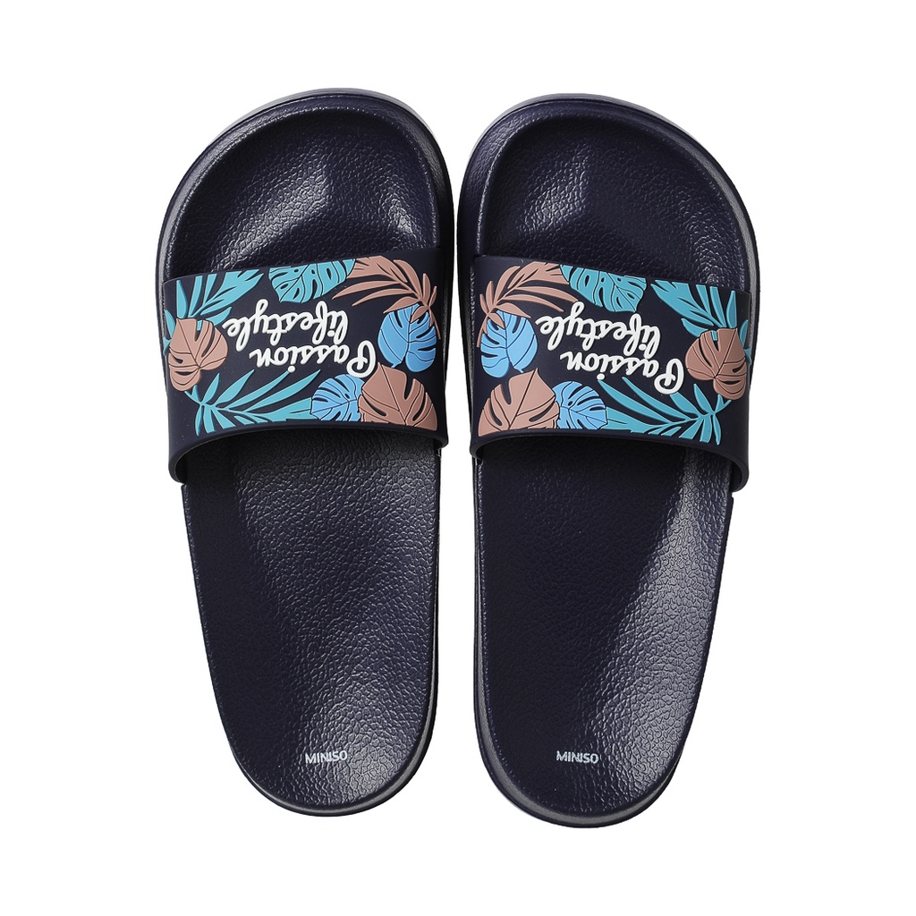 MINISO Passion Island Men's Slippers Dark Blue | Shopee Philippines