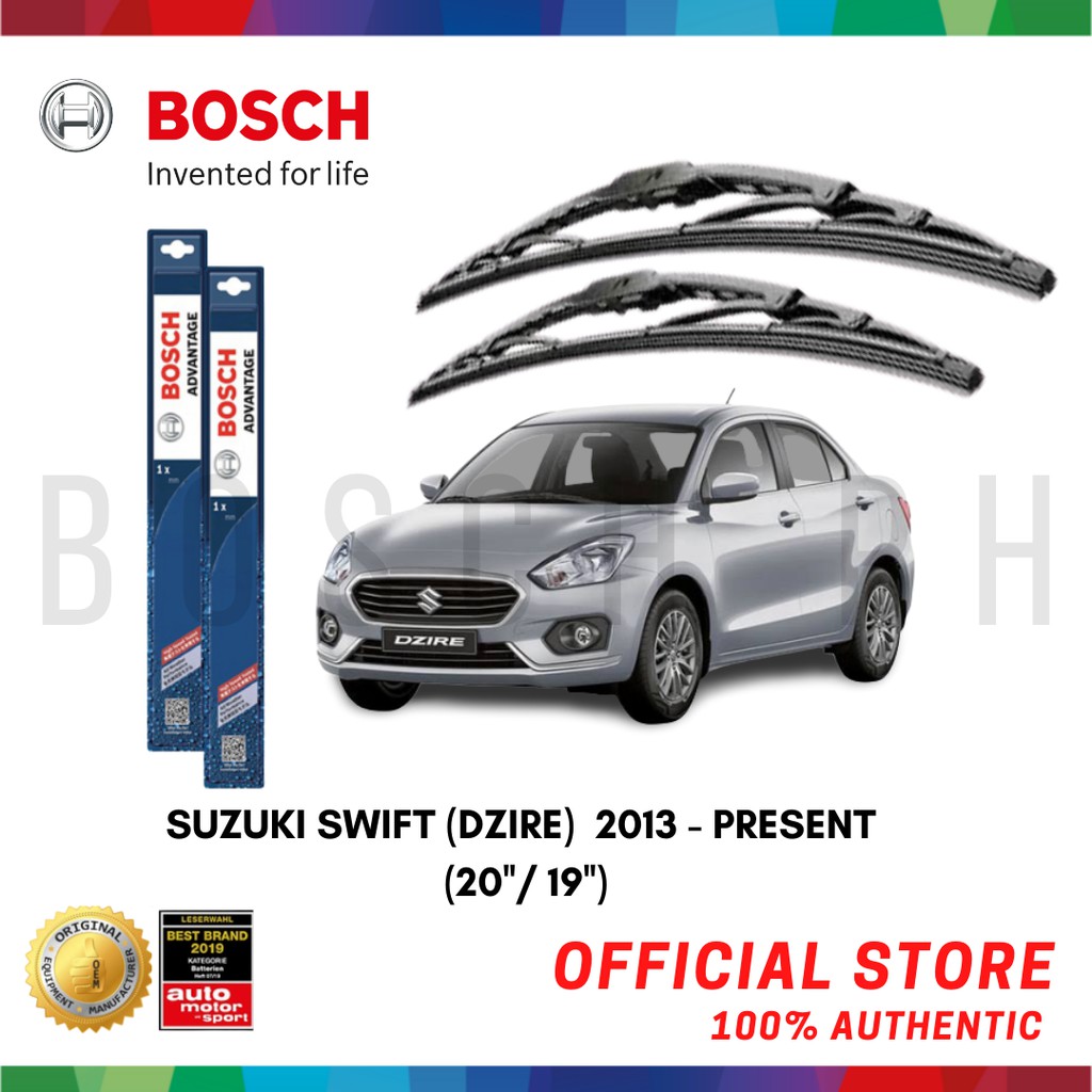 Bosch ADVANTAGE Wiper Blade Set for Suzuki SWIFT (DZIRE) 2013 PRESENT