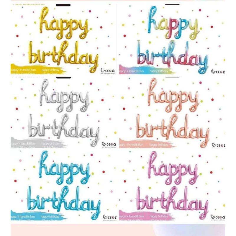 HBD cursive letter foil balloon set | Shopee Philippines