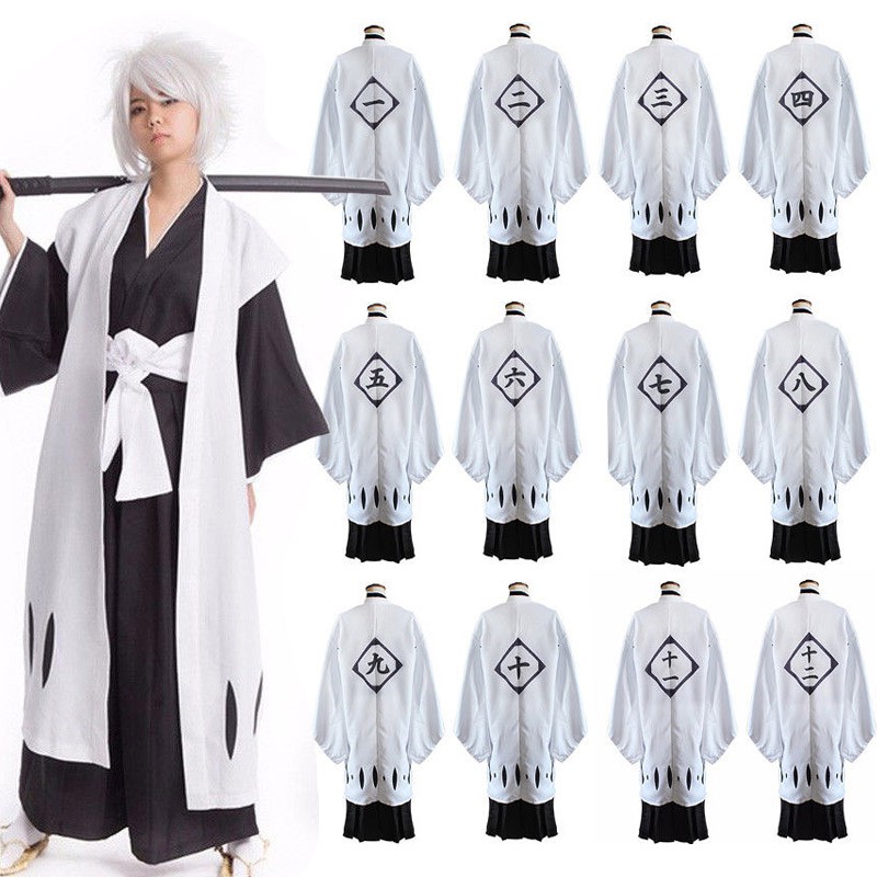 BLEACH White Haori Cosplay Costume From 1st to 13th Division Captain ...