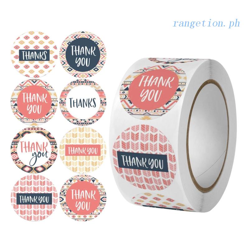 RAN 500Pcs Checkered Thank You Stickers Labels Round for Greeting Cards ...