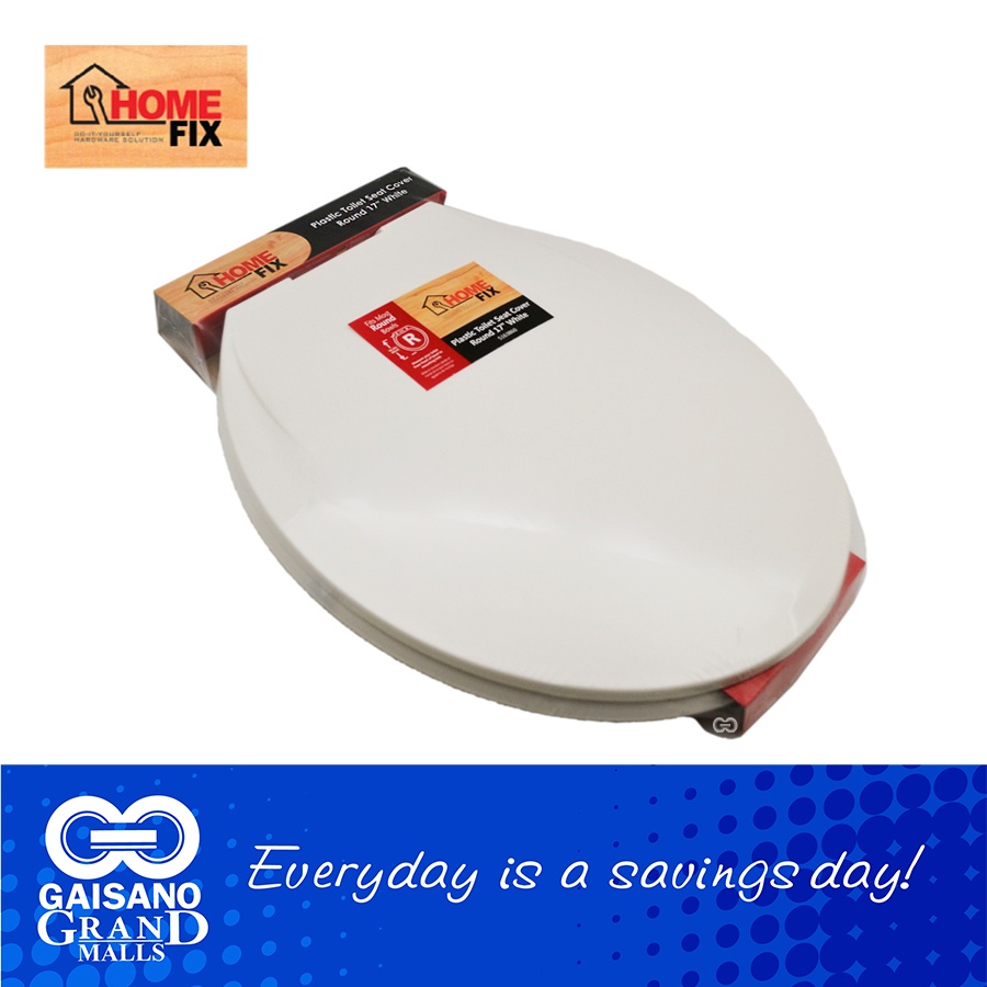 HOMEFIX 17 Inch Plastic Toilet Seat Cover Round in White 860 Gaisano