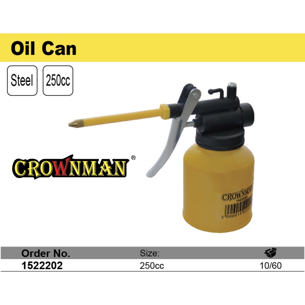CROWNMAN 250ML/250cc Oil Can Oil Pot Hand Pump Oiler Oil Pot Can ...