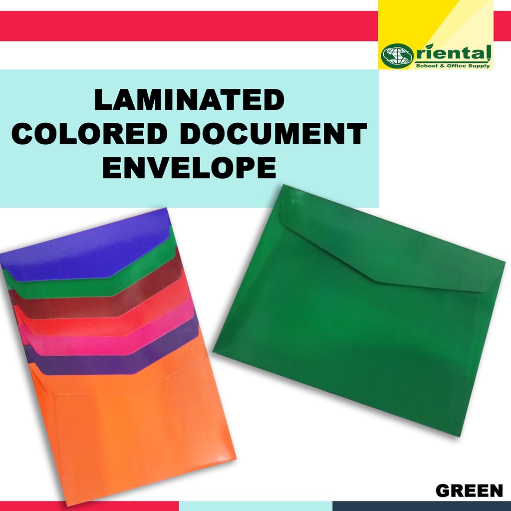 Laminated Short Document Envelope- Document Filing - Glossy Envelope ...