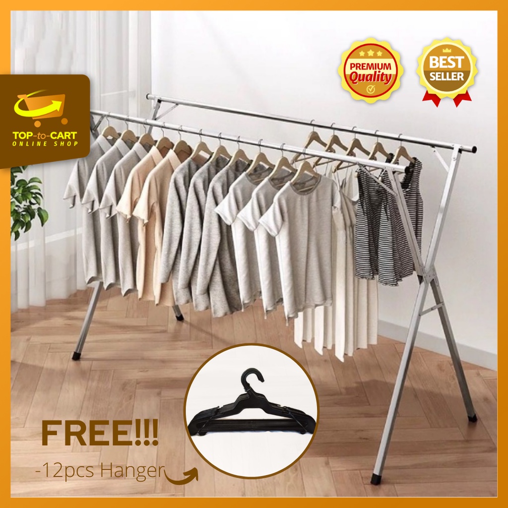 BIG SALE X Type Foldable Drying Rack FREE 12PCS HANGERS Clothes Sampayan Drying Rack Sampayan Rack Shopee Philippines