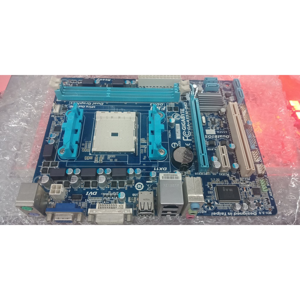 fm1 motherboard gigabyte ga-a55m-ds2 ddr3 pcie buit in v/s/l | Shopee ...