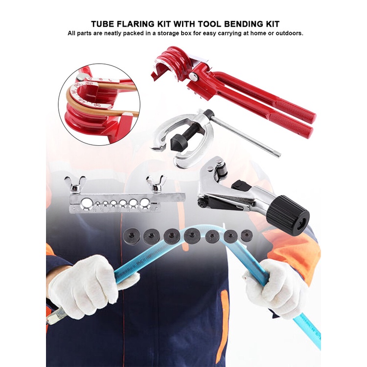 SweetHome11pc Pipe Flaring Kit Brake Fuel Tube Repair Flare Kit With