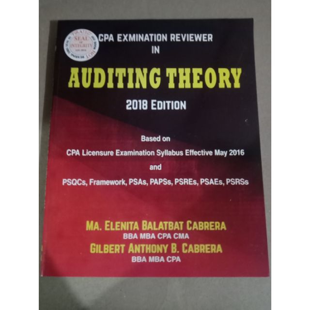 Auditing Theory 2018 ED Cabrera | Shopee Philippines