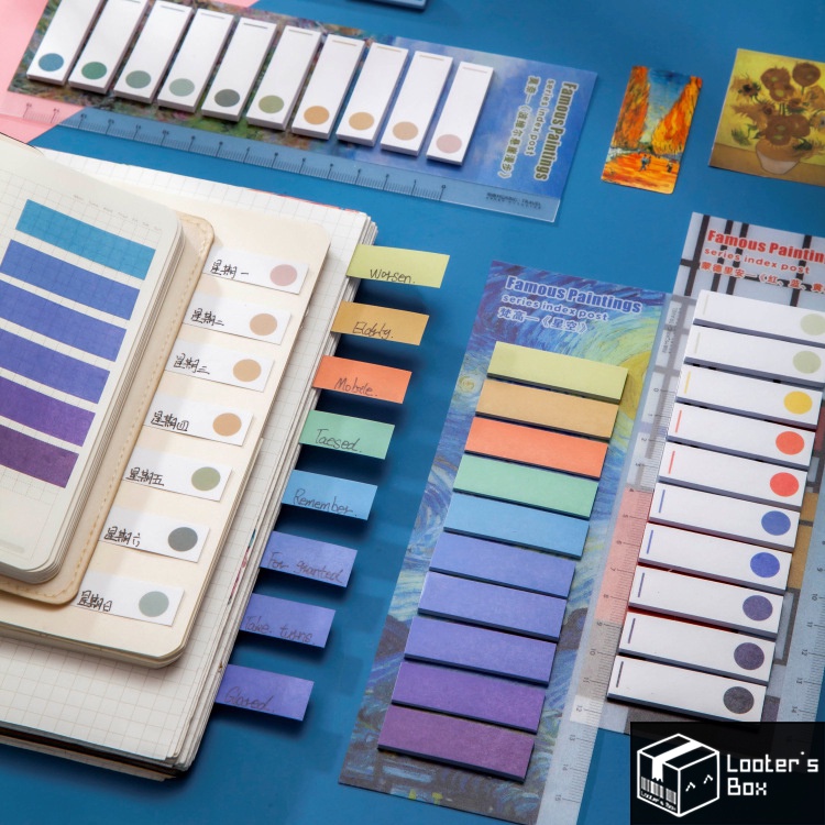 150 Sheets Famous Painting Palette Ombre Index Highlight Sticker ...