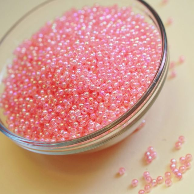 Fish Eggs Fake Sprinkles Pink Beads Slime Topping