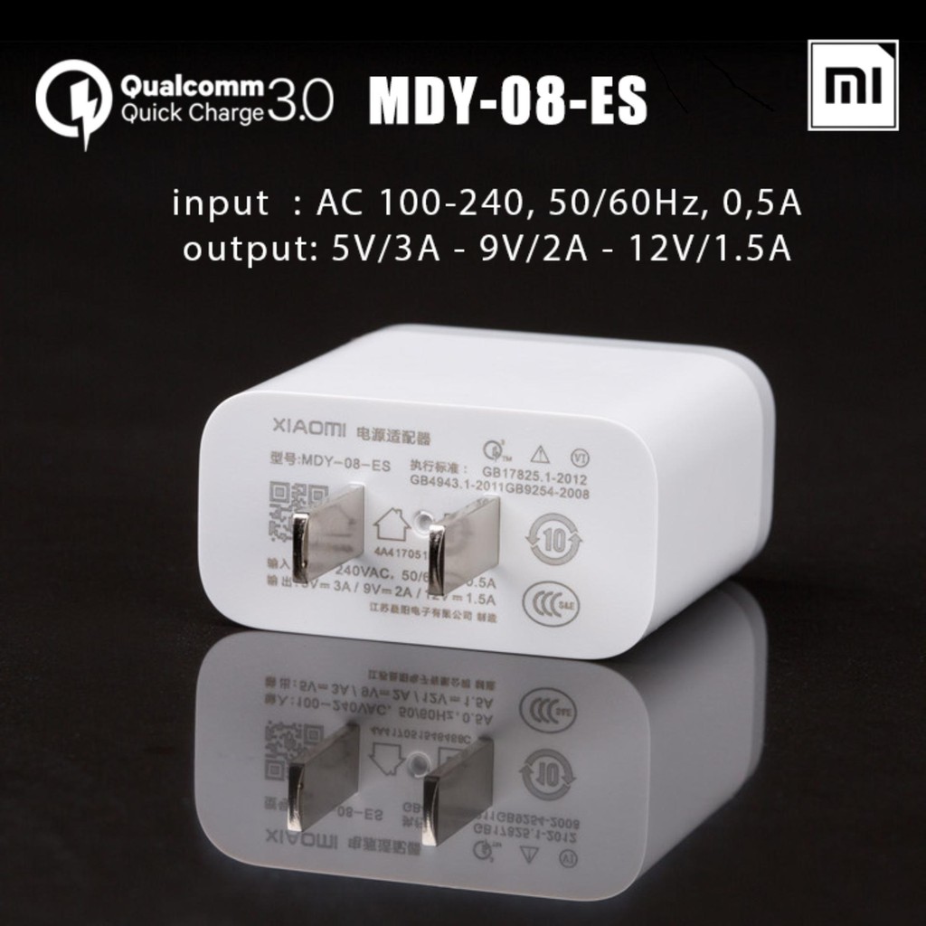 Xiaomi Quick Charge 3.0 Xiaomi MDY-08-ES 18W Fast Charger Set, Micro ...