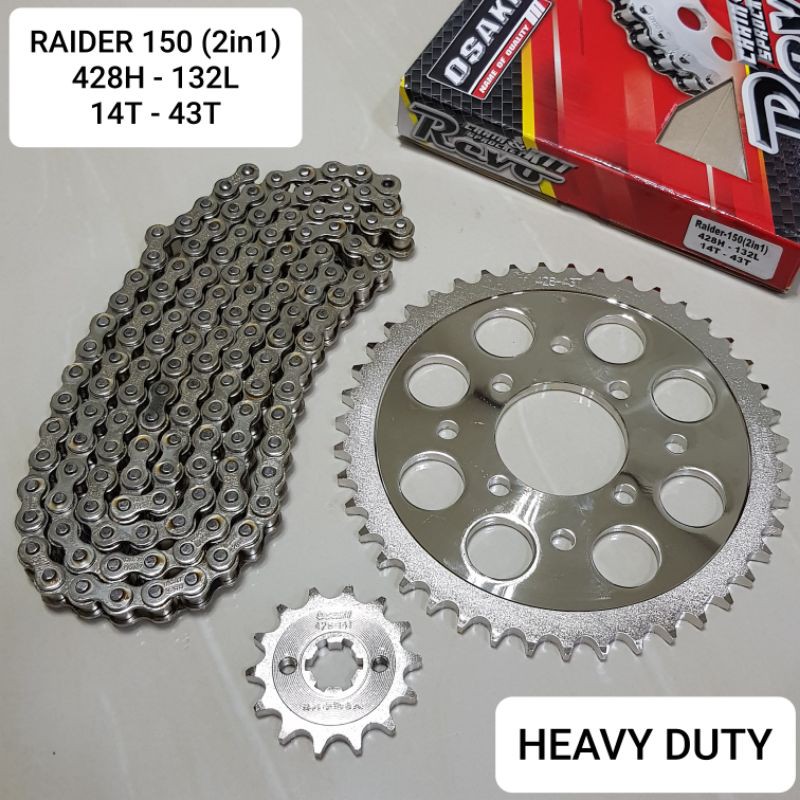 OSAKI REVO CHAIN & SPROCKET SET RAIDER 150 Carb Fi 428 HEAVY DUTY Shopee Philippines
