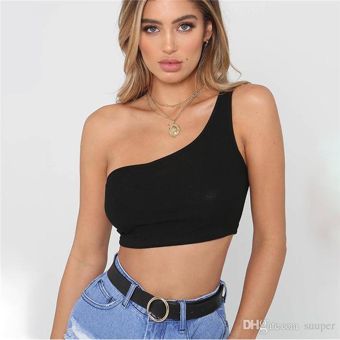 One sided crop discount top