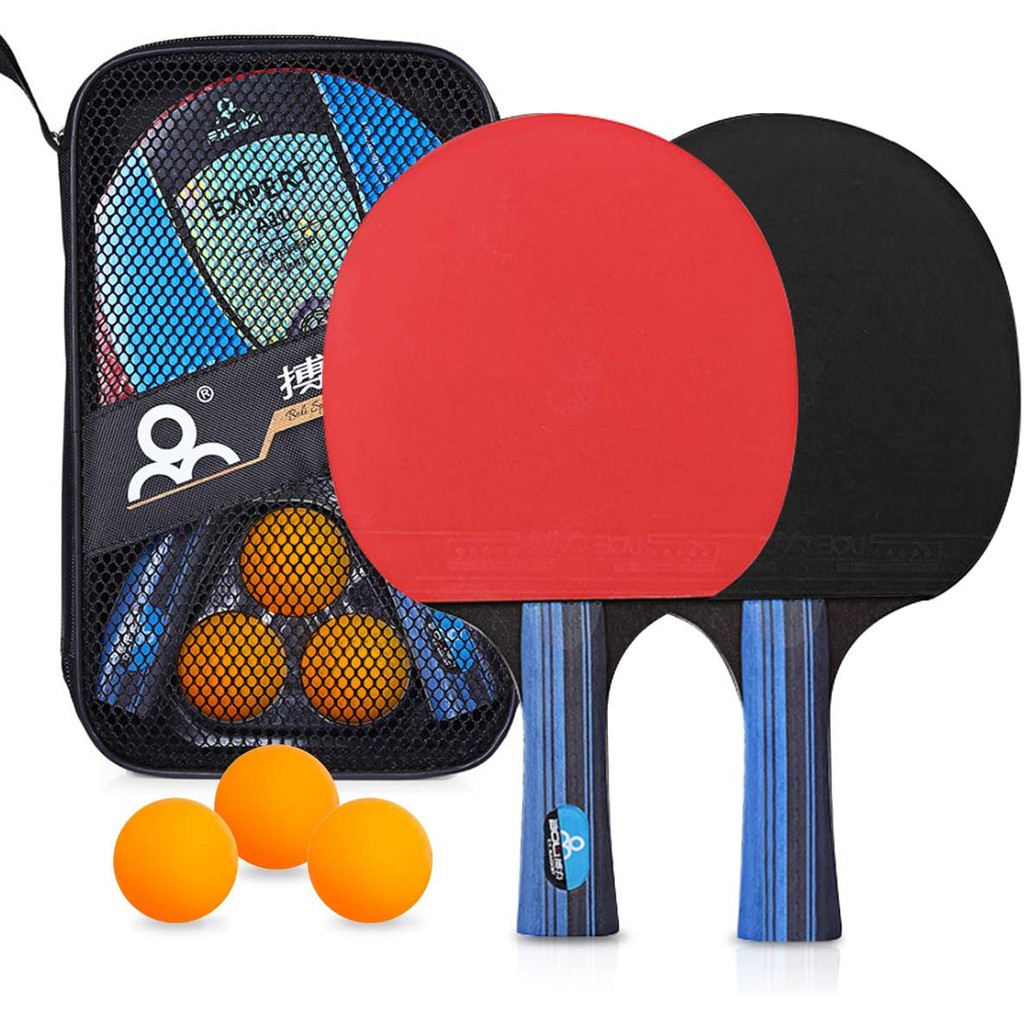 Table Tennis Bats Set, 2 Premium Rackets and 3 Ping Pong Balls Ping Pong with Portable Cover Case Shopee Philippines