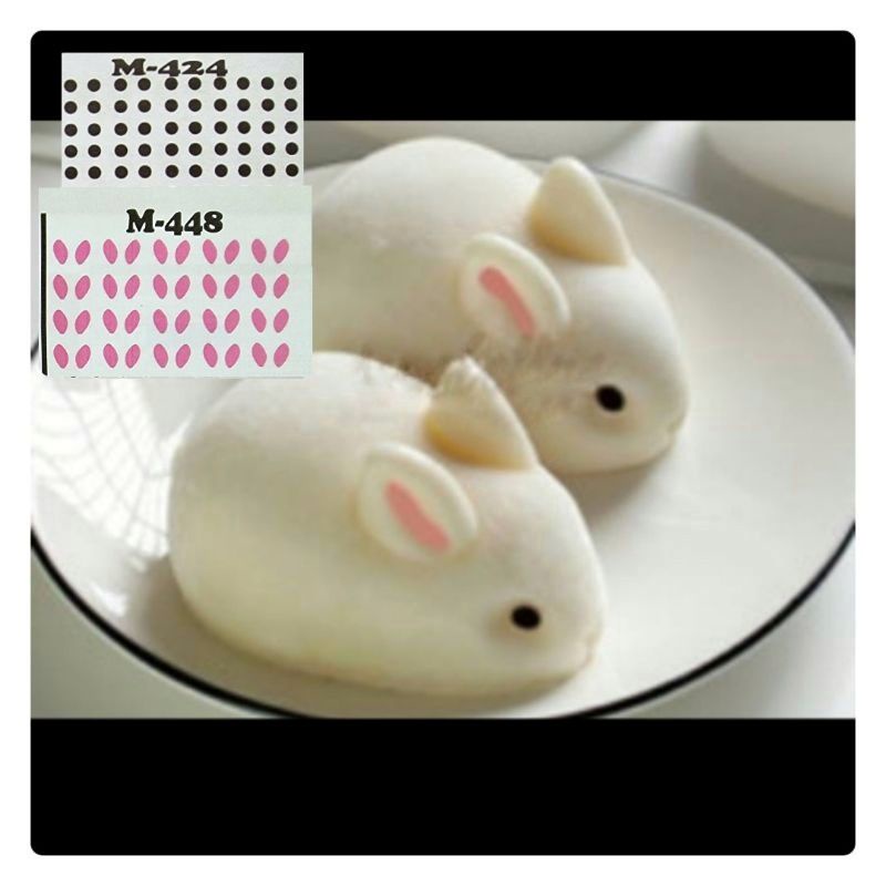 MATA Edible Bunny Ear Eye Sticker / Rabbit Eye Food Sticker / Food ...