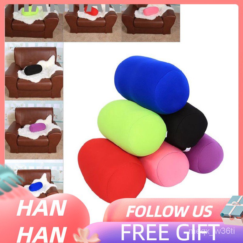 HXzU [Ready Stock]Micro Mini Microbead Back Cushion Roll Throw Pillow