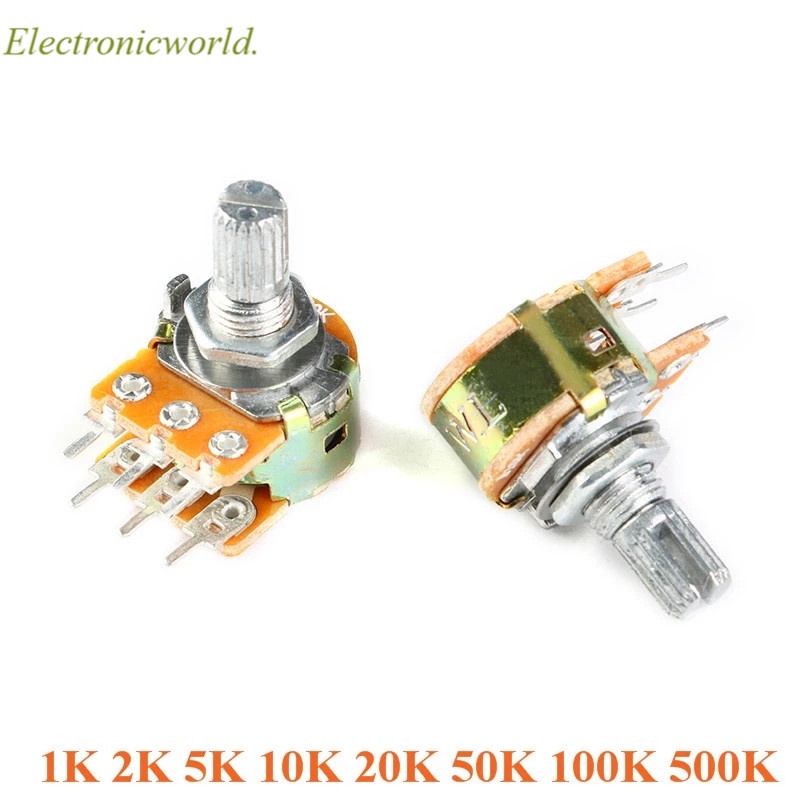 5PCS WH148 1K 5K 10K 50K 100K 500K 1M Ohm 15mm 6Pin Shaft Amplifier ...